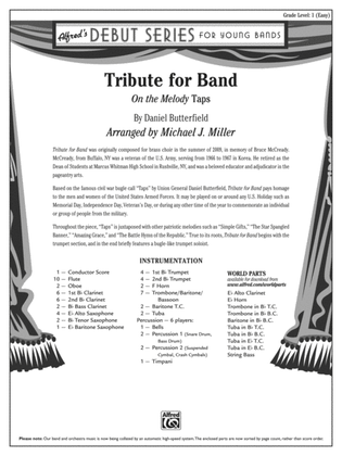 Book cover for Tribute for Band: Score