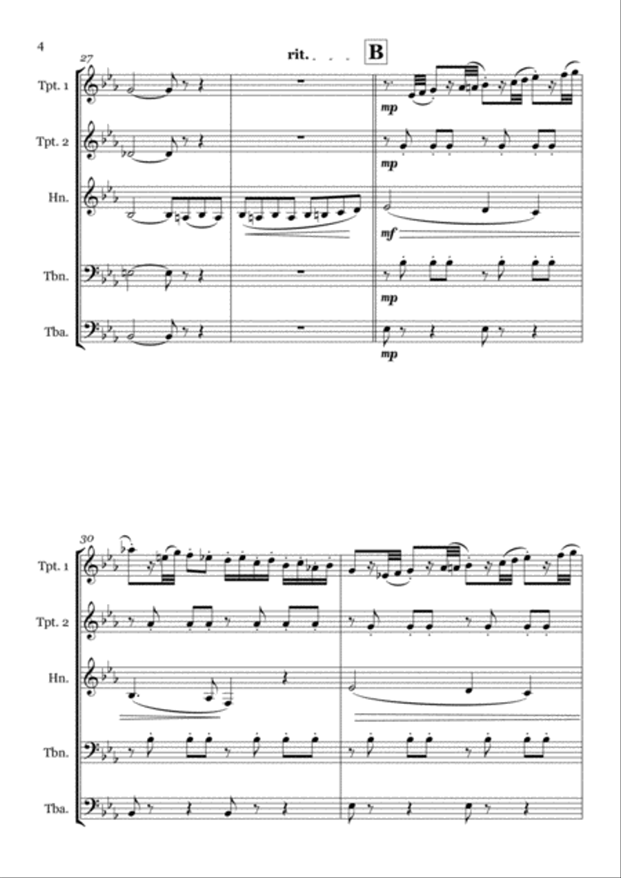 Prelude to La Traviata Brass Ensemble scores gallery preview page 4
