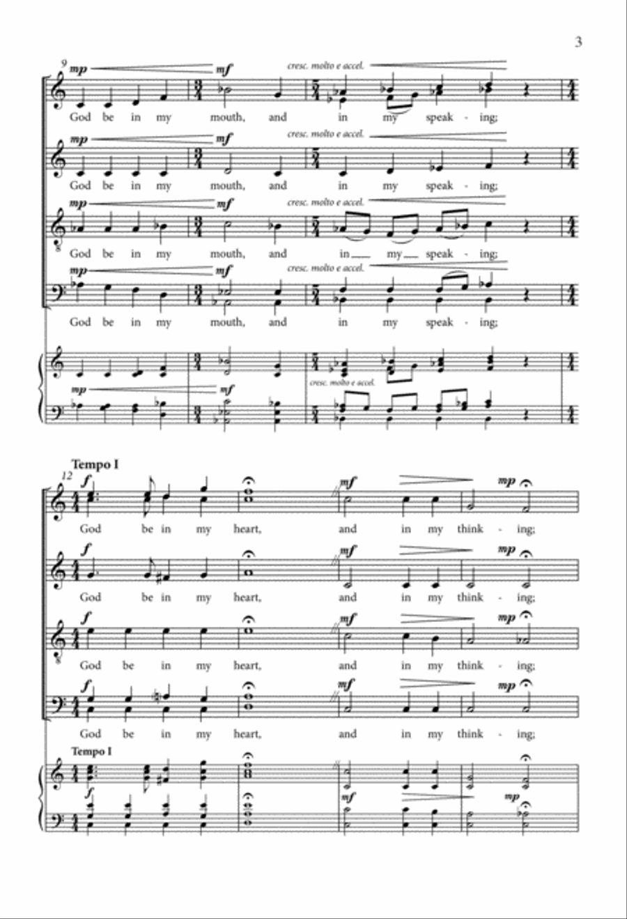 God Be In My Head 4-Part scores gallery preview page 2