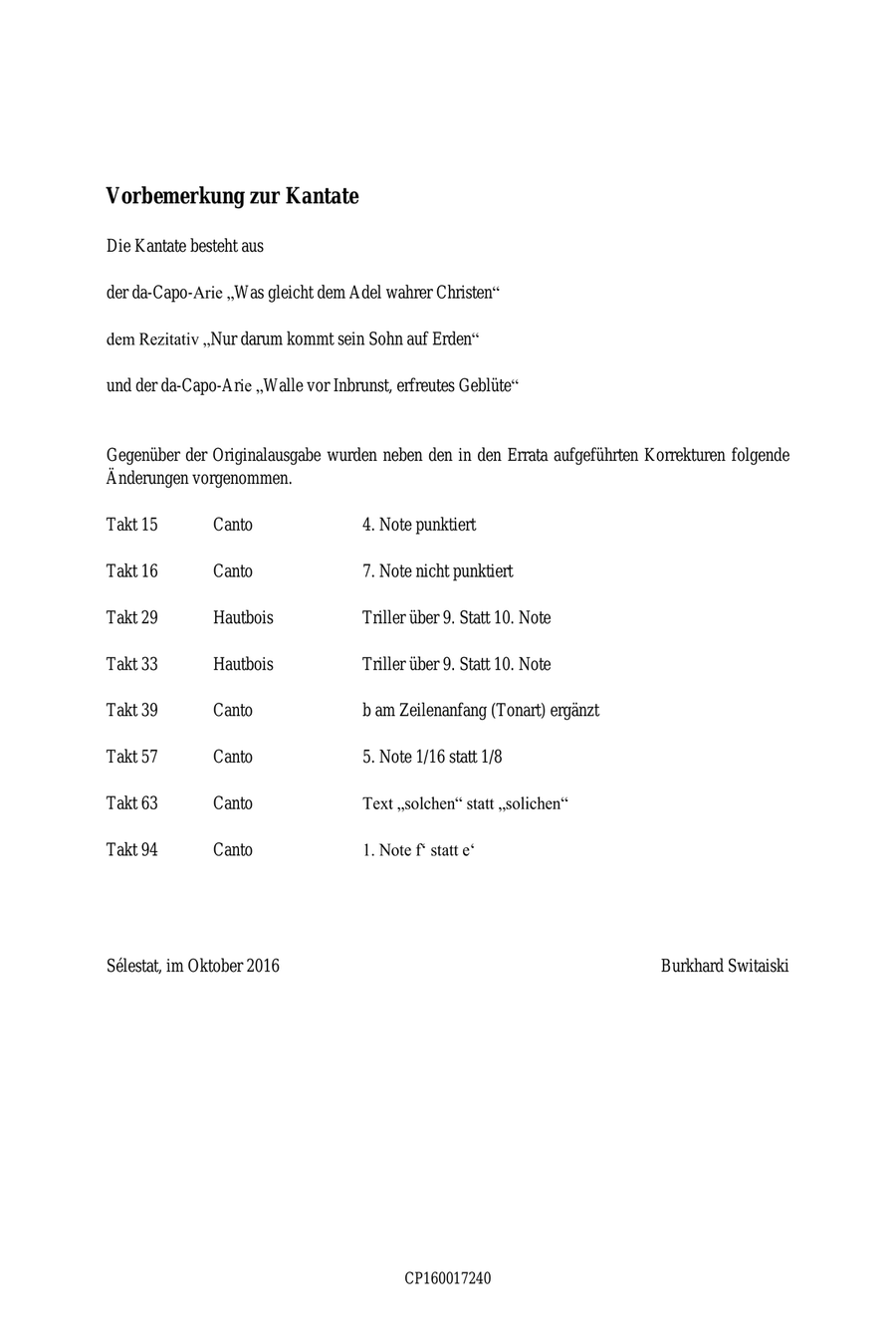 Harmonischer Gottesdienst TWV 1:1511 Was gleicht dem Adel wahrer Christen Oboe Solo scores gallery preview page 3