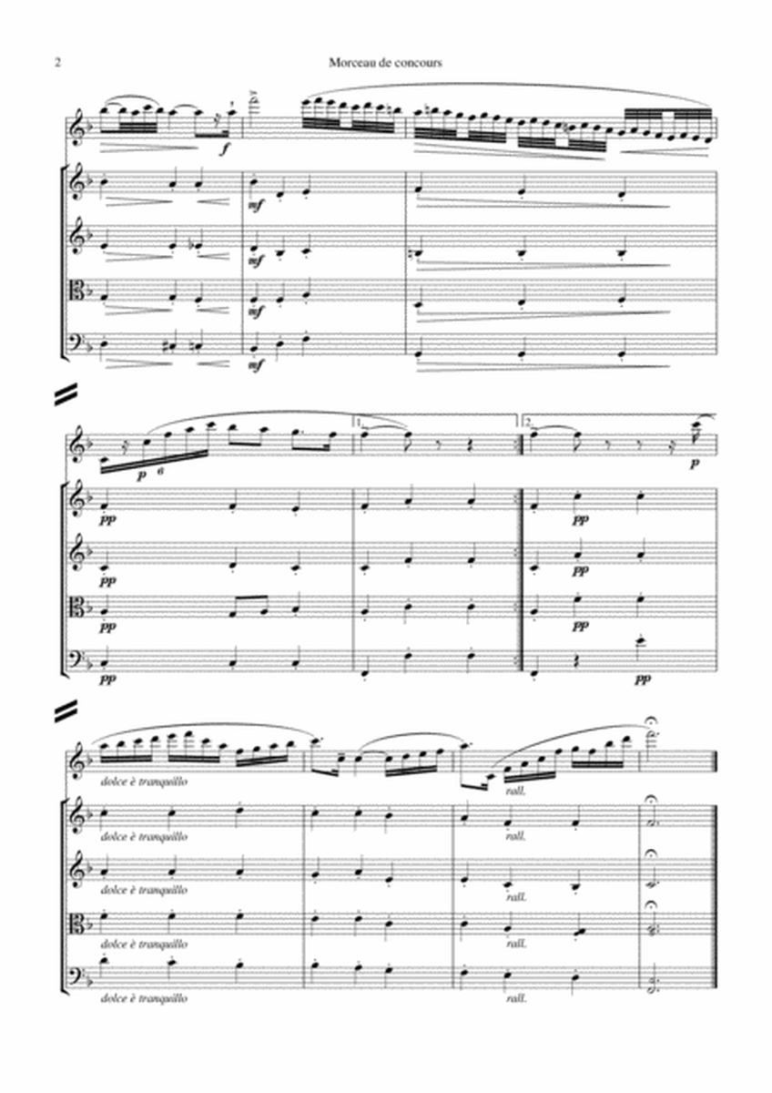 Morceau de Concours for flute or violin and string quartet image number null