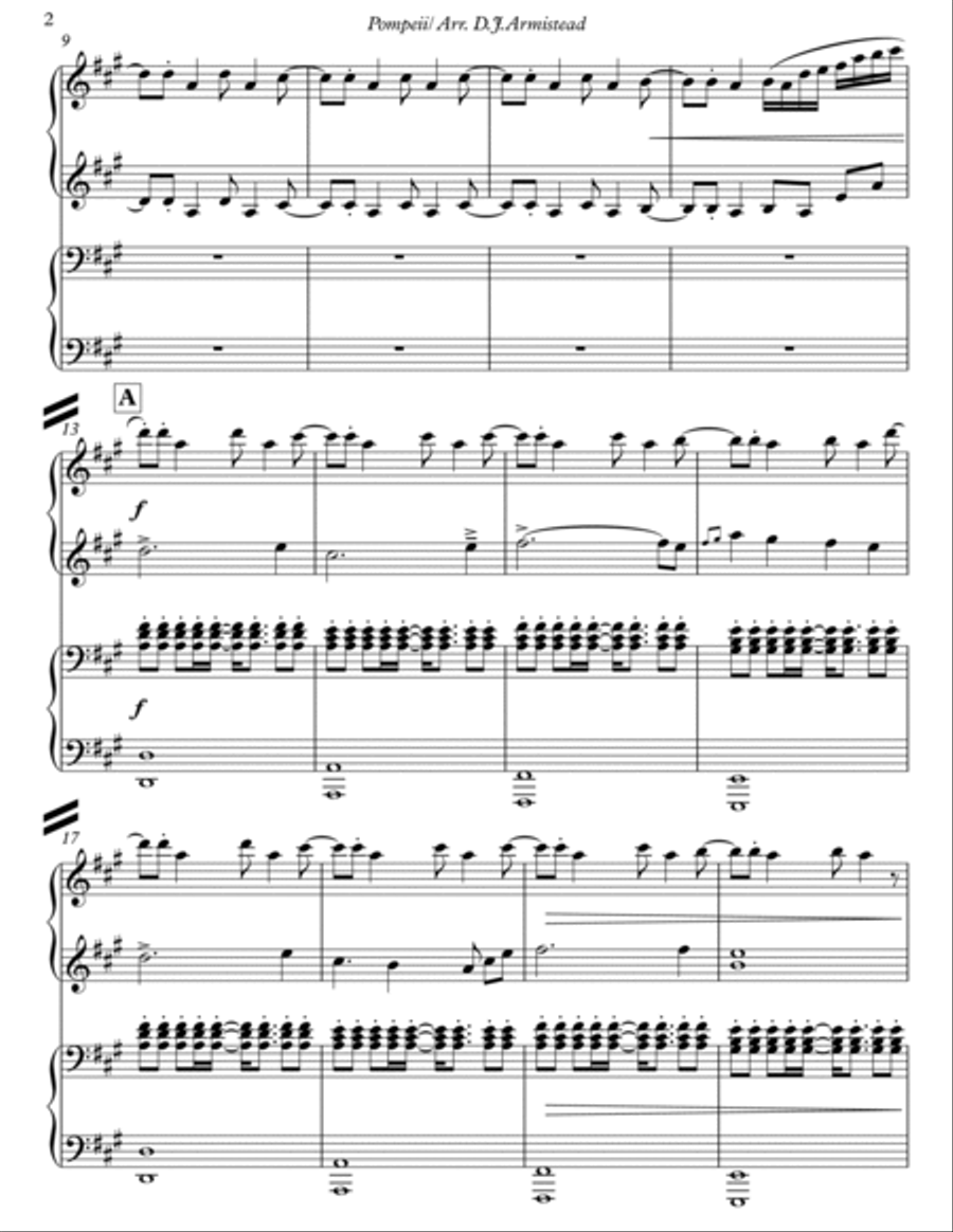 Pompeii 1 Piano, 4-Hands scores gallery preview page 2