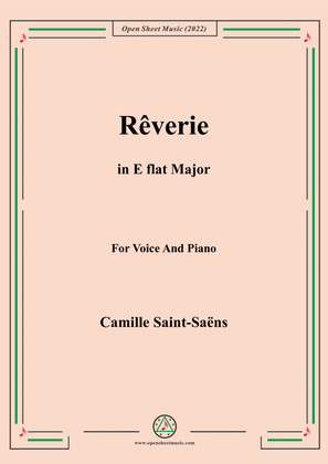 Book cover for Saint-Saëns-Rêverie in E flat Major,for Voice and Piano