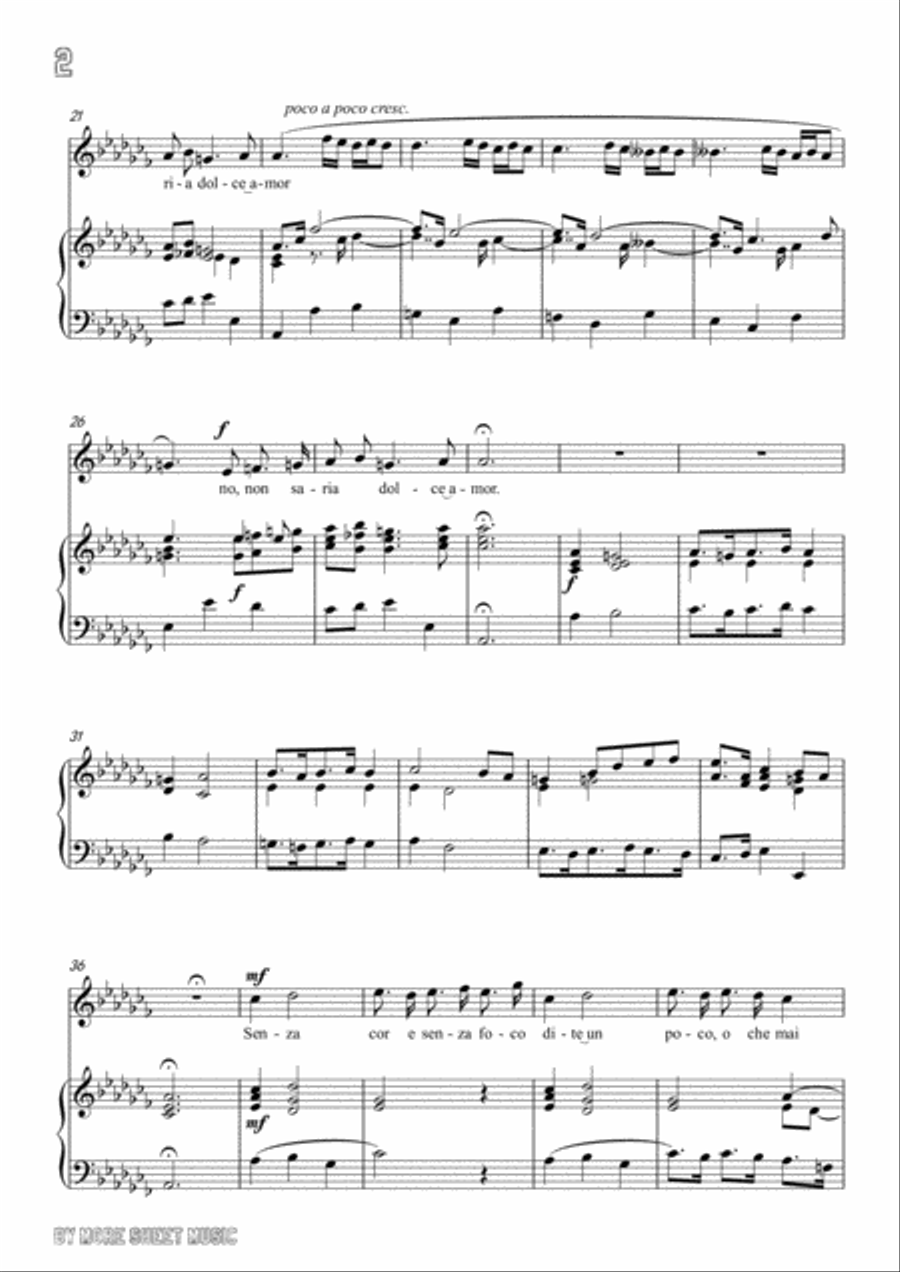 Perti-Se non fossero gli stenti in a flat minor,for Voice and Piano Voice Solo scores gallery preview page 4