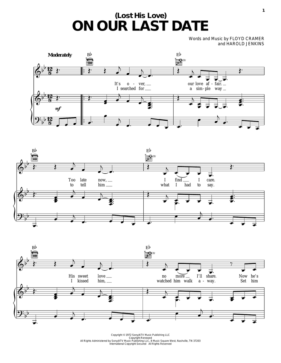 (Lost Her Love) On Our Last Date Acoustic Guitar scores gallery preview page 1