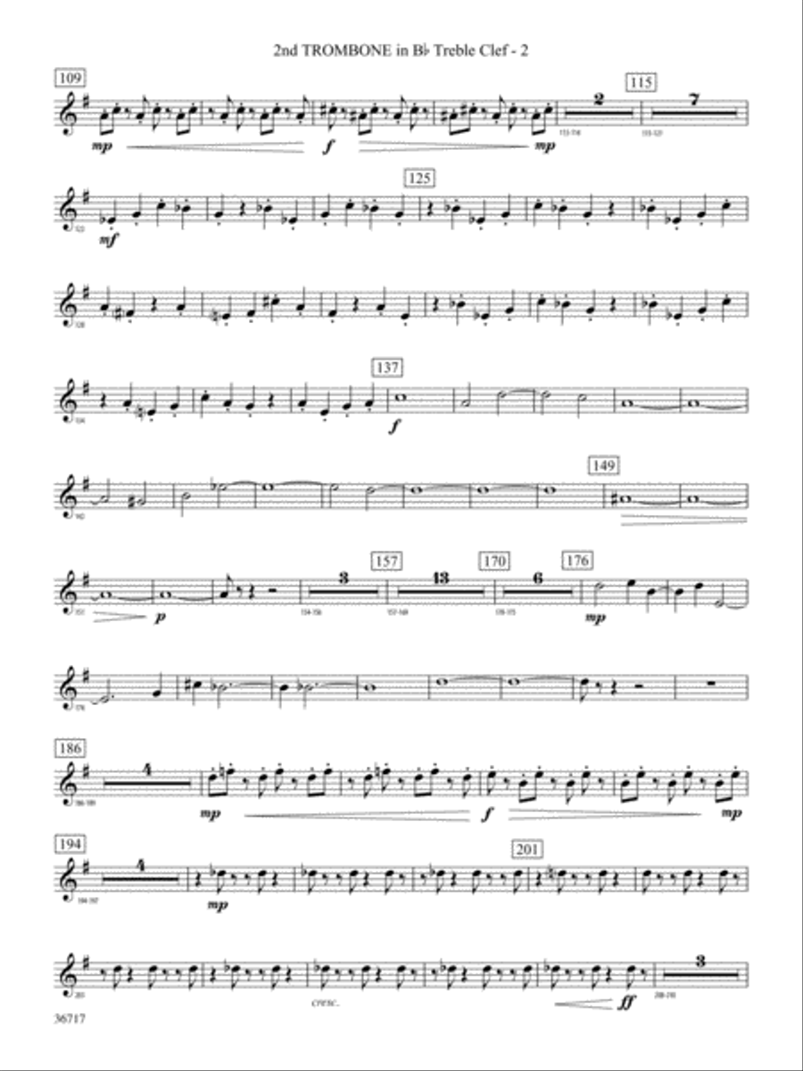 Sparkle: (World Part) 2nd B-flat Trombone T.C. Concert Band scores gallery preview page 2