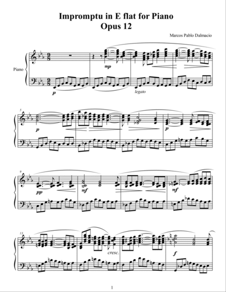 Impromptu in E flat for Piano Opus 12 Piano Solo scores gallery preview page 4