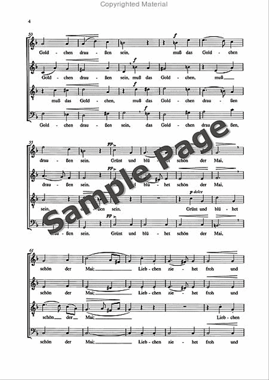 Hauptmann M Mailied Op25/3 4-Part scores gallery preview page 5