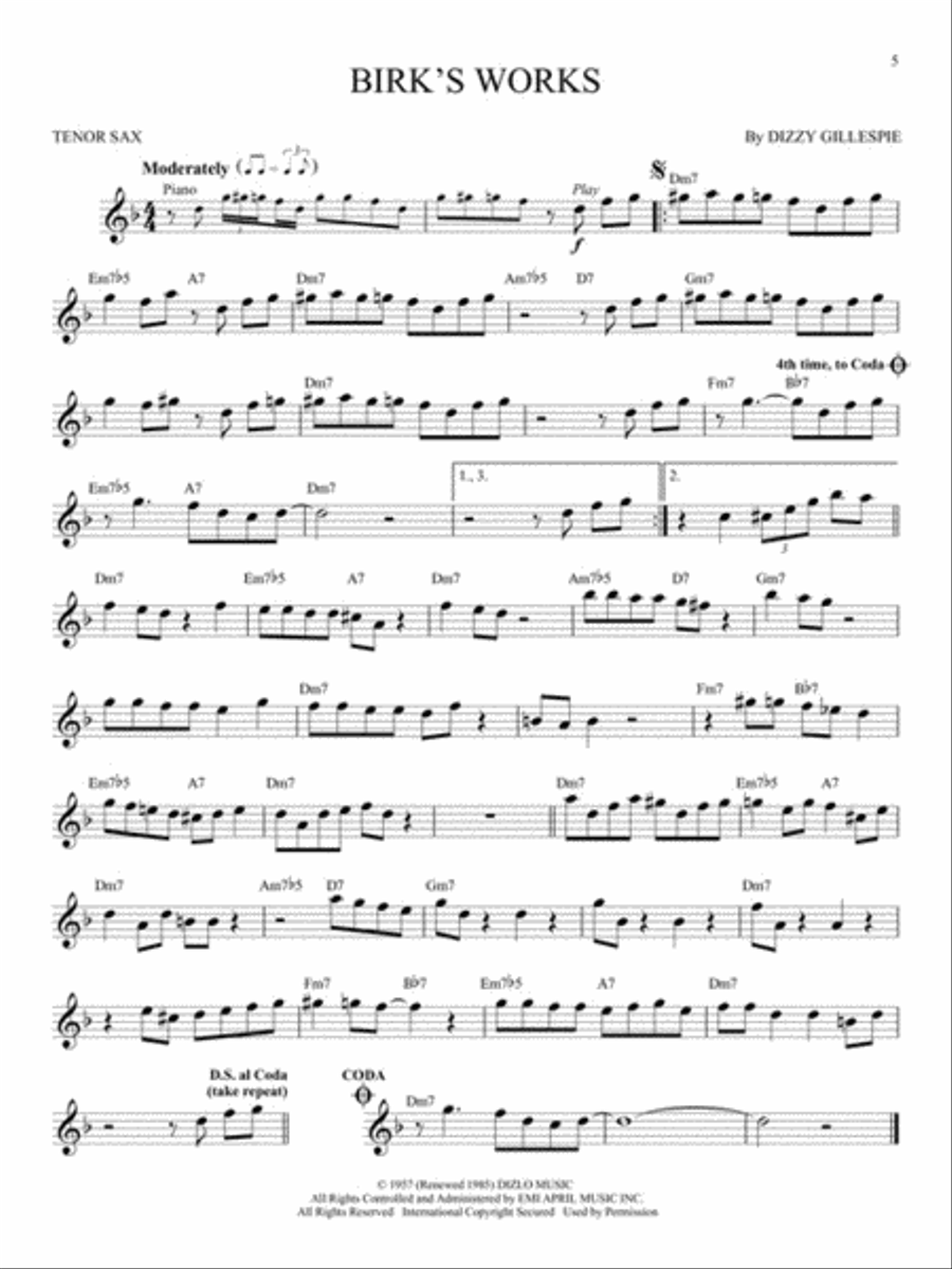 Jazz Blues Favorites Jazz Blues Favorites Tenor Saxophone scores gallery preview page 4