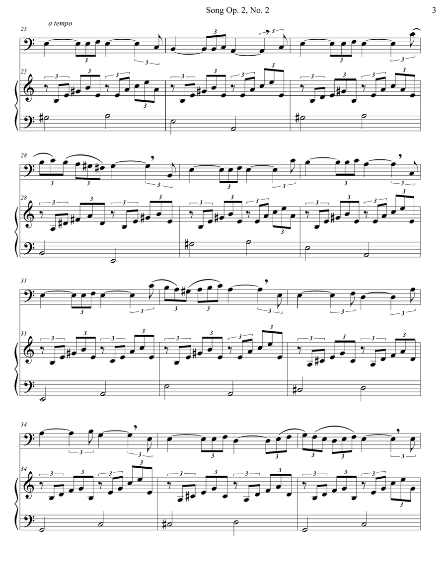 Song Op. 2, No. 2 Piano scores gallery preview page 3