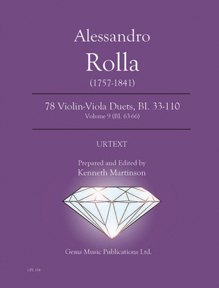Book cover for 78 Violin-Viola Duets, BI. 33-110 Volume 9 (BI. 63-66)