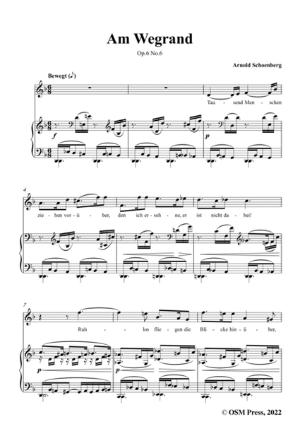 Schoenberg-Am Wegrand,in d minor,Op.6 No.6