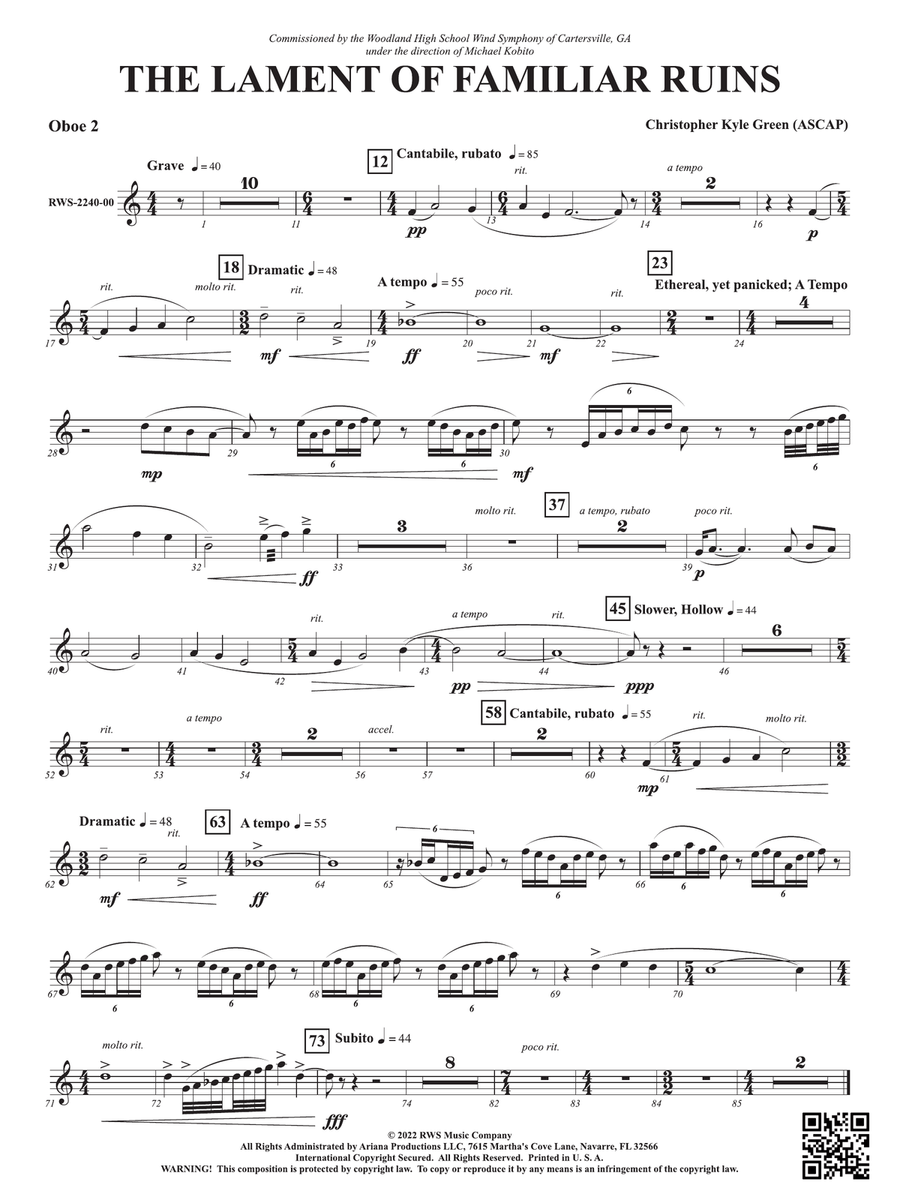 The Lament of Familiar Ruins: 2nd Oboe