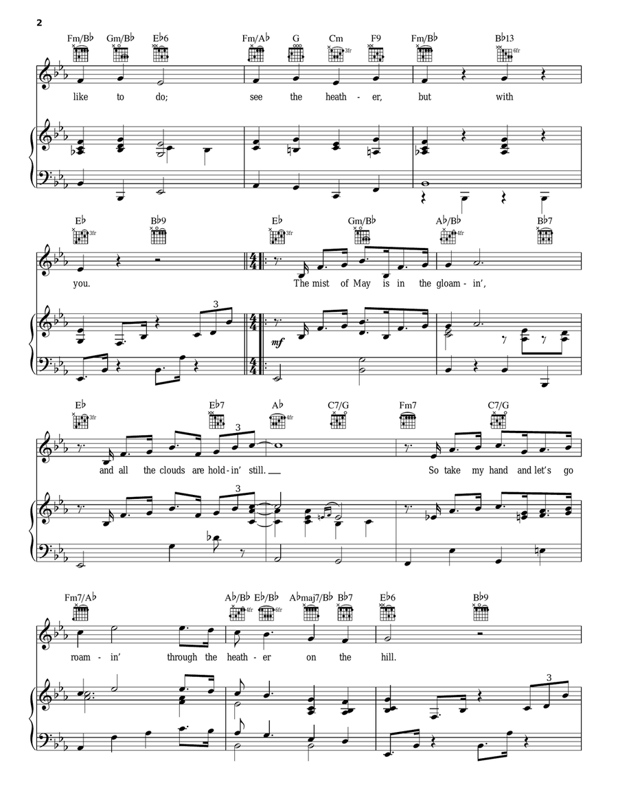 The Heather On The Hill The Heather On The Hill Piano, Vocal, Guitar scores gallery preview page 2