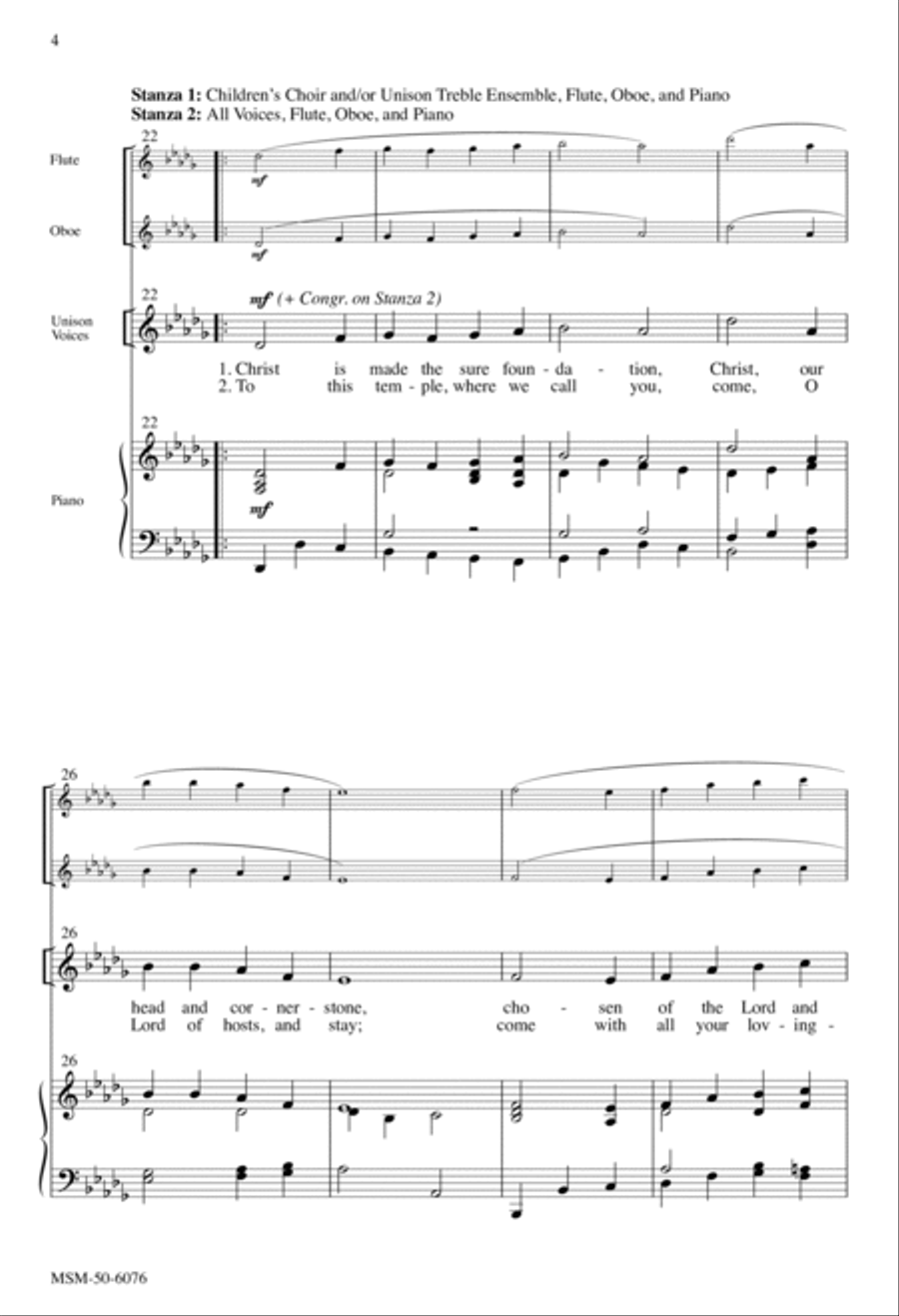 Christ Is Made the Sure Foundation 4-Part scores gallery preview page 4