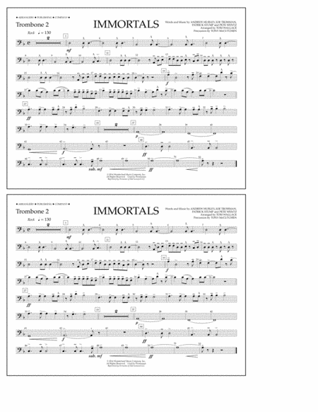 Immortals (from Big Hero 6) (arr. Tom Wallace) - Trombone 2