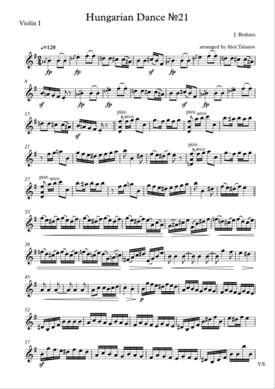 Hungarian Dance №21 Hungarian Dance №21 String Quartet scores gallery preview page 6