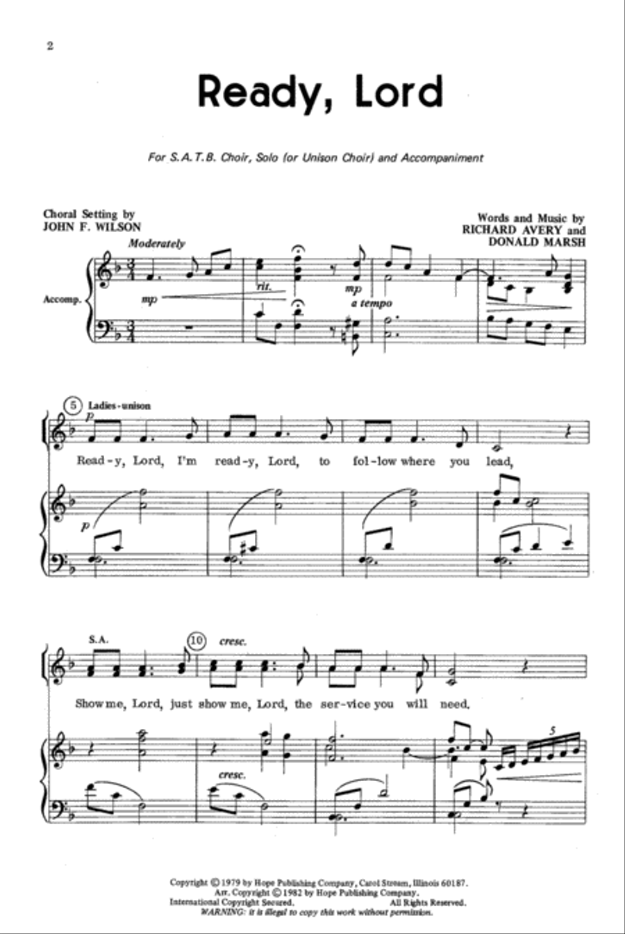 Ready, Lord Ready, Lord 4-Part scores gallery preview page 2