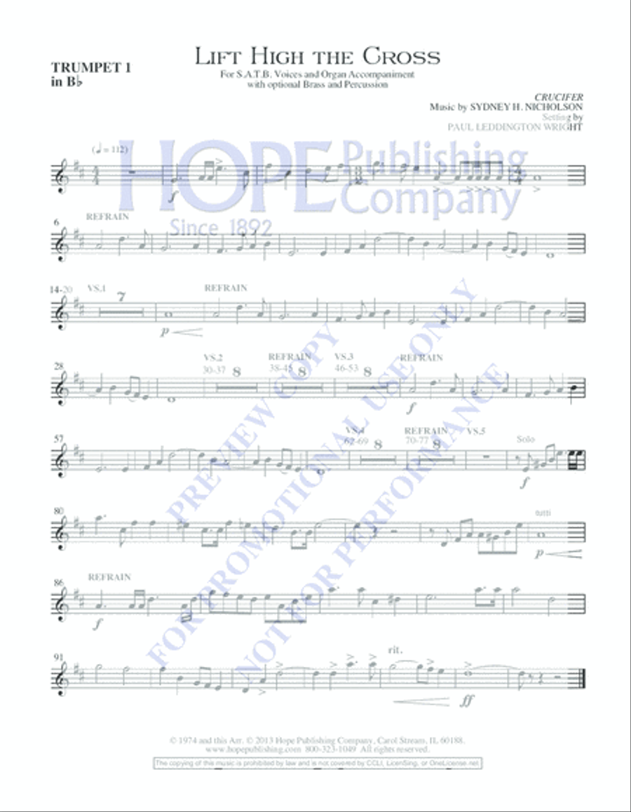 Lift High the Cross 4-Part scores gallery preview page 21