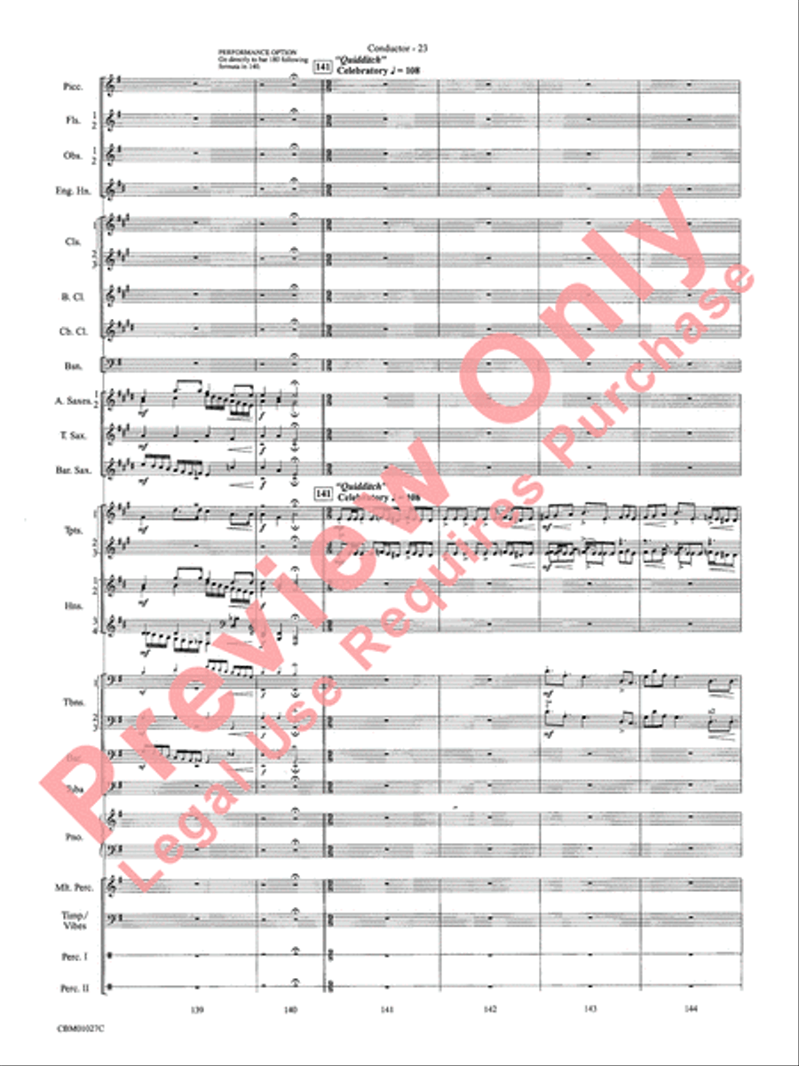 Harry Potter Symphonic Suite Concert Band scores gallery preview page 26