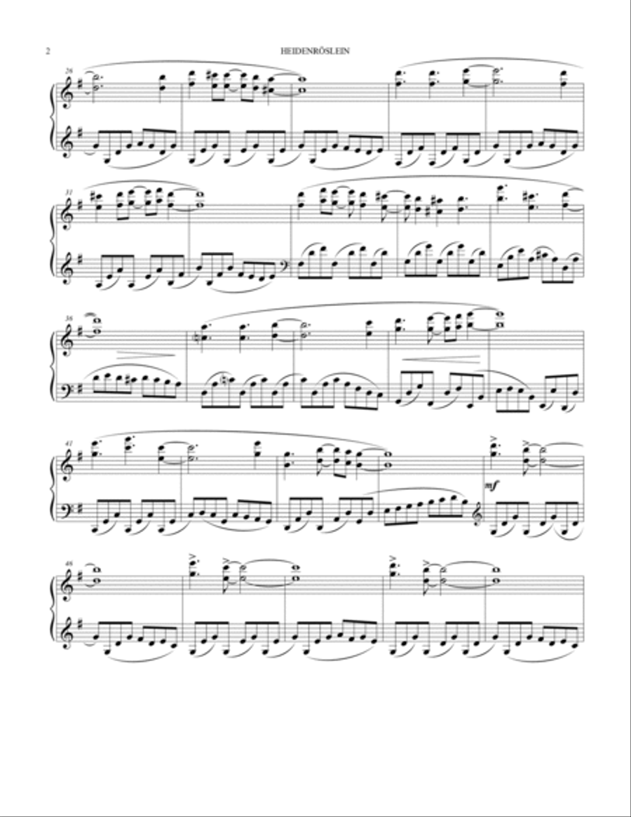Heidenröslein Piano Solo scores gallery preview page 4