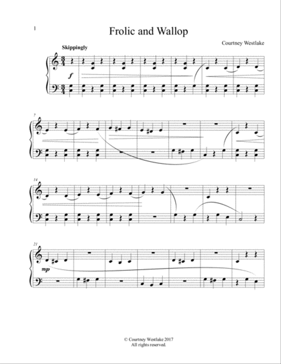 Frolic and Wallop Frolic and Wallop Easy Piano scores gallery preview page 1