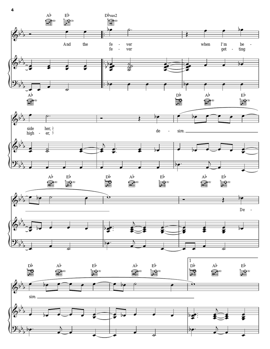Desire Desire Piano, Vocal, Guitar scores gallery preview page 4
