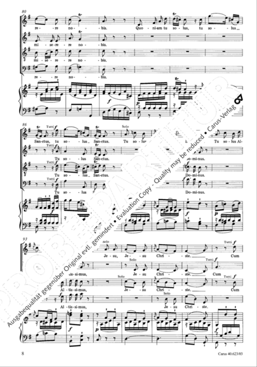 Missa brevis in G major 4-Part scores gallery preview page 11