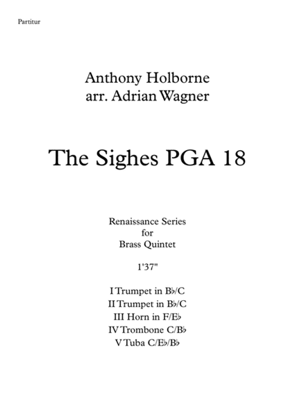 The Sighes PGA 18 (Anthony Holborne) Brass Quintet arr. Adrian Wagner image number null