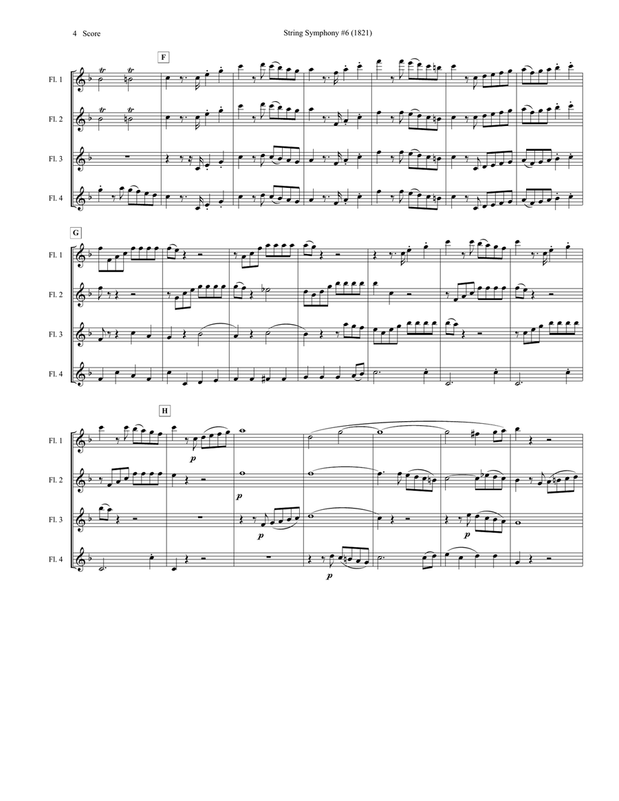 String Symphony #6 set for Flute Quartet Flute Quartet scores gallery preview page 5