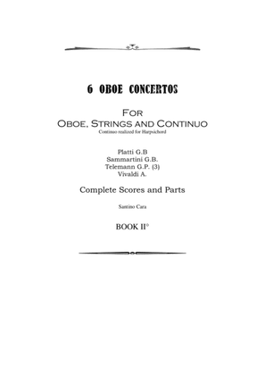 Book cover for Six Oboe Concertos for Oboe, Strings and Continuo - Book 2 - Scores and Parts