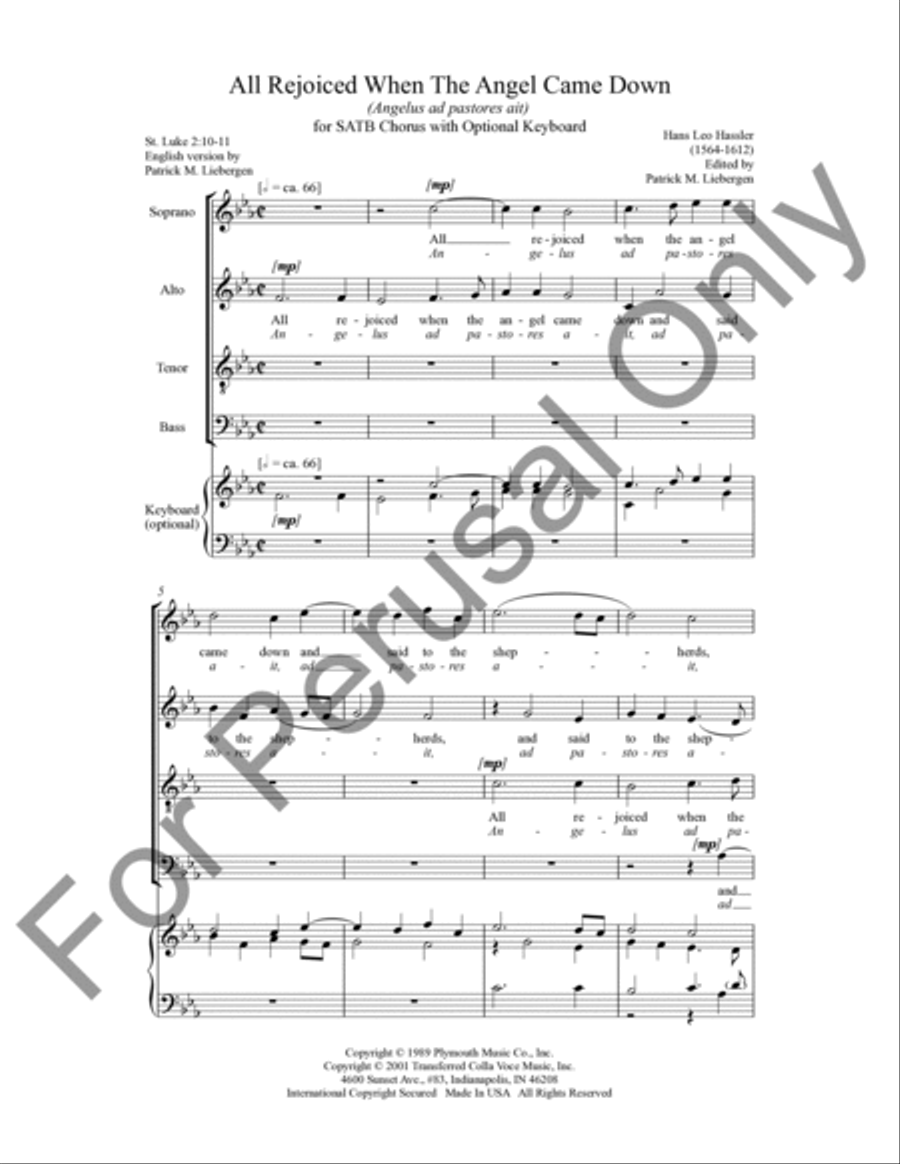All Rejoiced When The Angel Came Down 4-Part scores gallery preview page 2