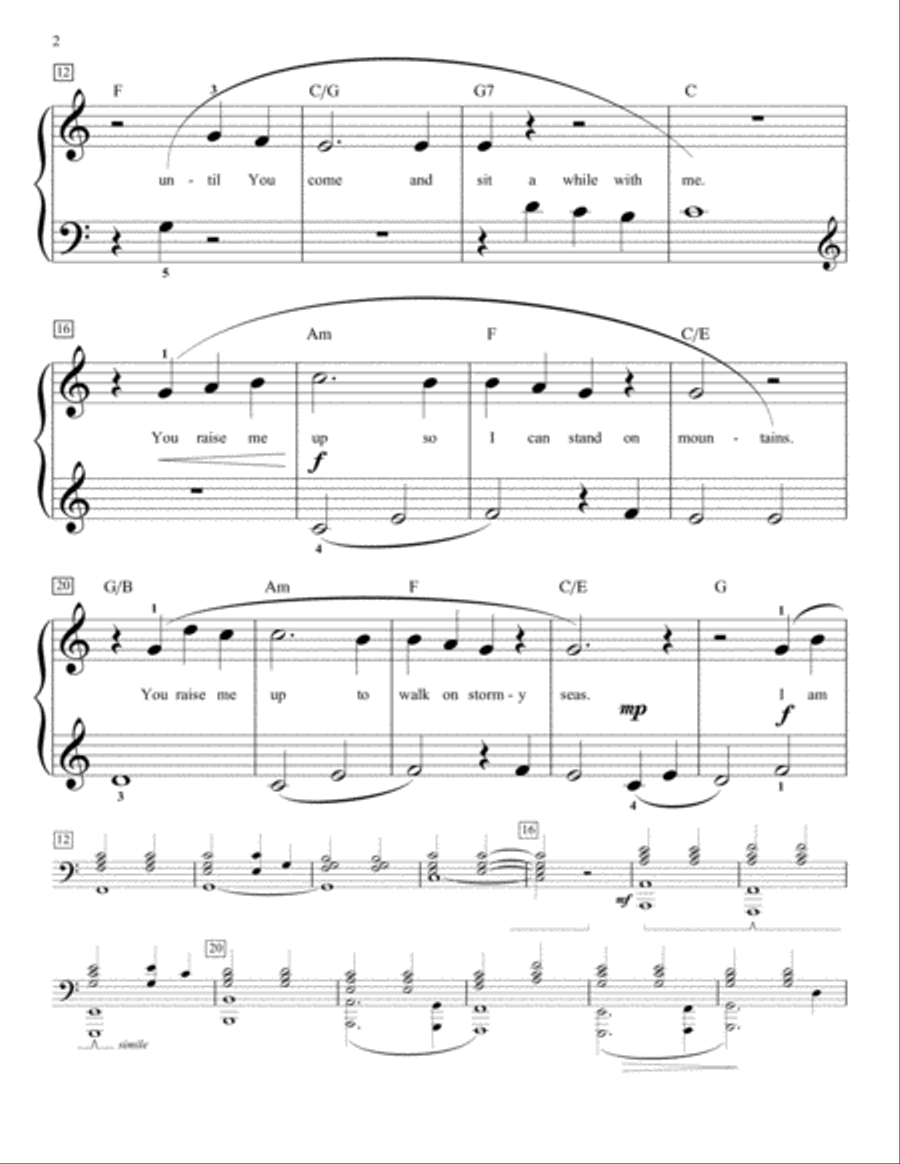 You Raise Me Up (arr. Deborah Brady) Piano Method scores gallery preview page 2