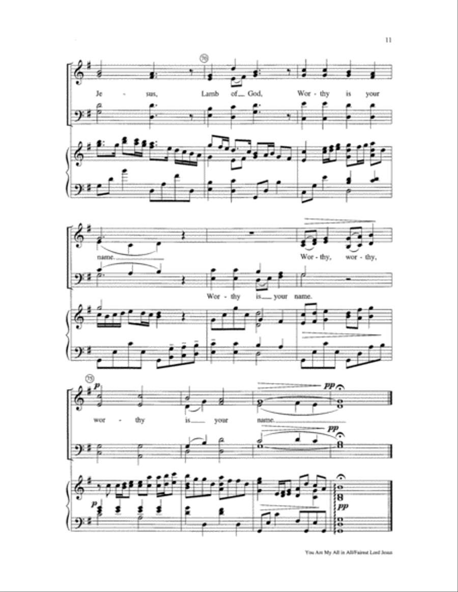 You Are My All in All/Fairest Lord Jesus 4-Part scores gallery preview page 11