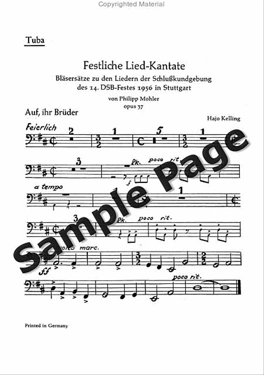 Mohler Ph Festliche Liedkantate Op37(dsb TTBB scores gallery preview page 42