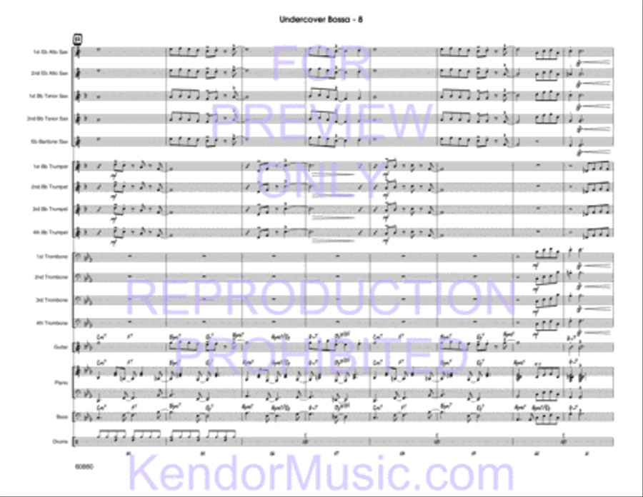 Undercover Bossa (Full Score) Jazz Ensemble scores gallery preview page 9