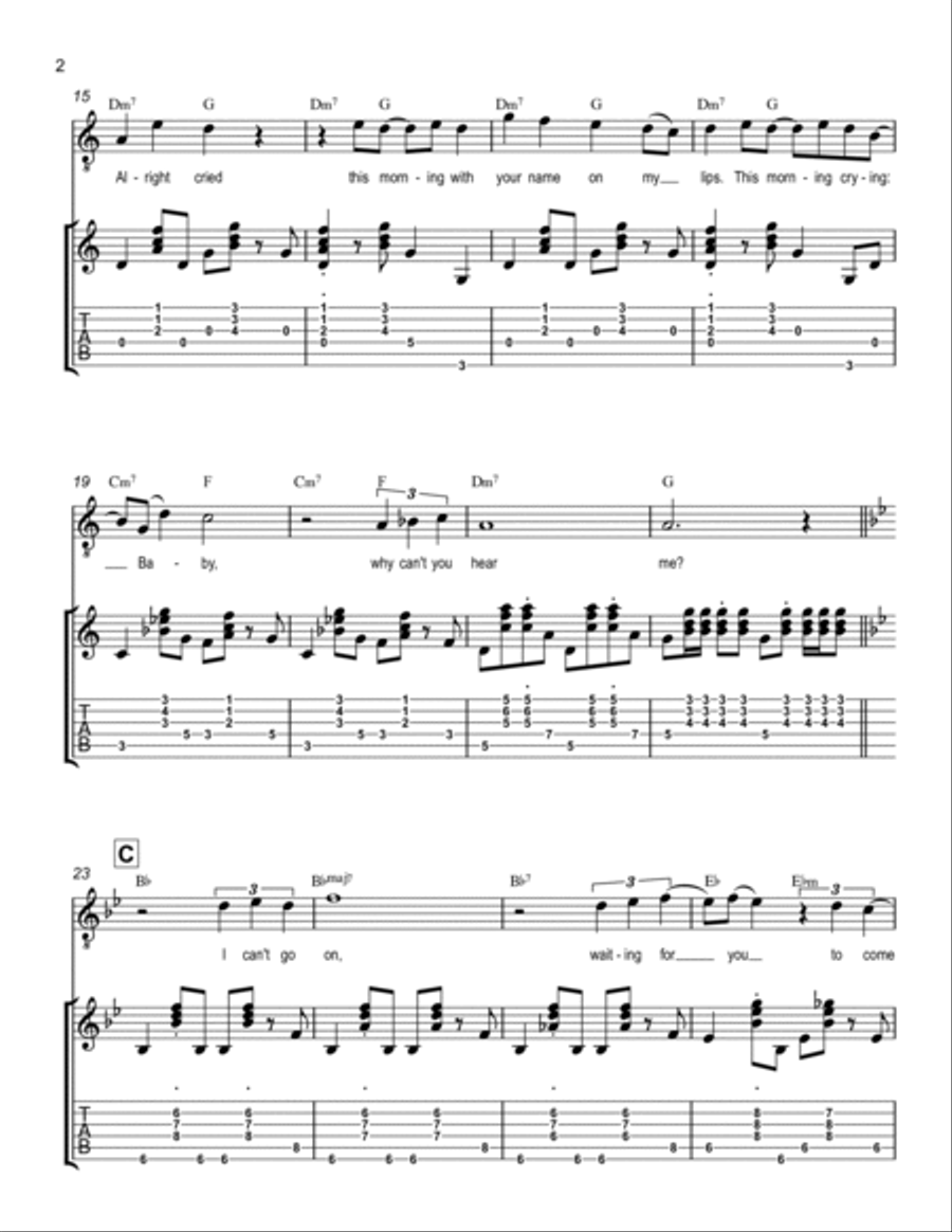 I Woke Up (With Your Name On My Lips) Electric Guitar scores gallery preview page 2