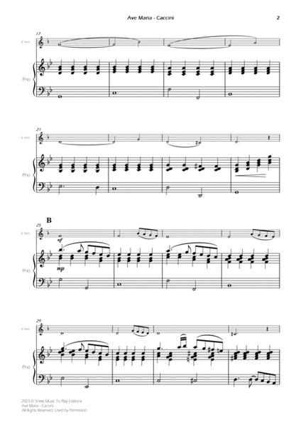 Caccini - Ave Maria - English Horn and Piano (Full Score and Parts) image number null