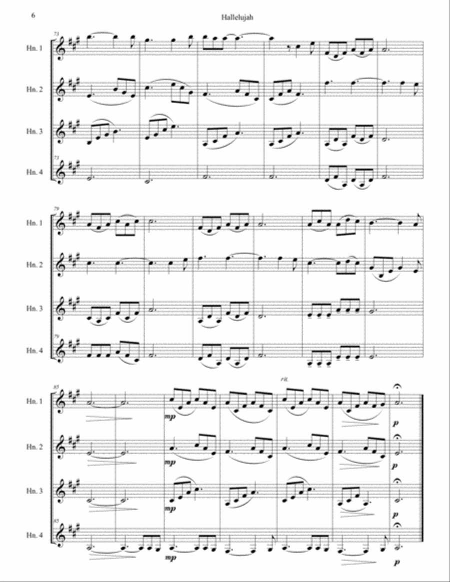 Hallelujah Hallelujah Brass Ensemble scores gallery preview page 6