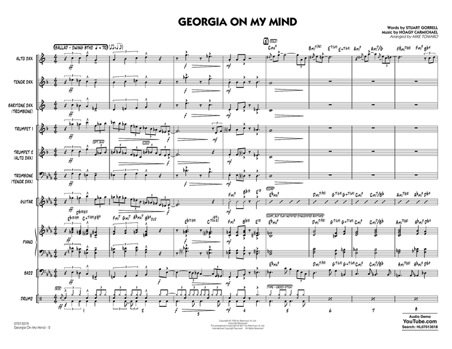Georgia on My Mind - Full Score Jazz Ensemble scores gallery preview page 2