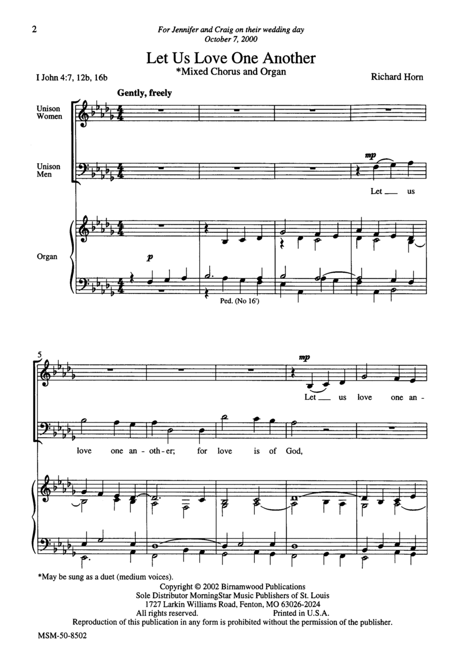 Let Us Love One Another 2-Part scores gallery preview page 1