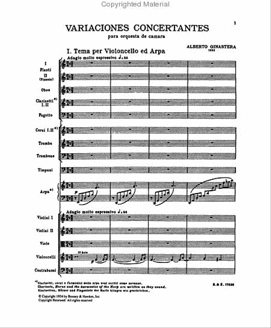 Variaciones Concertantes, Op. 23 Orchestra scores gallery preview page 2