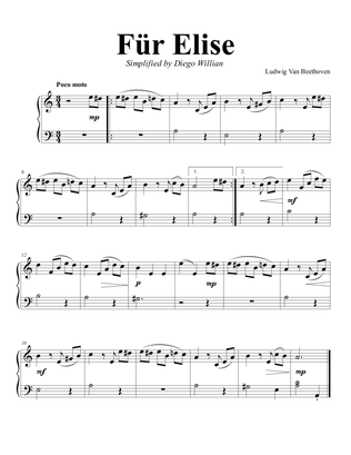 Für Elise (simplified, easy piano)