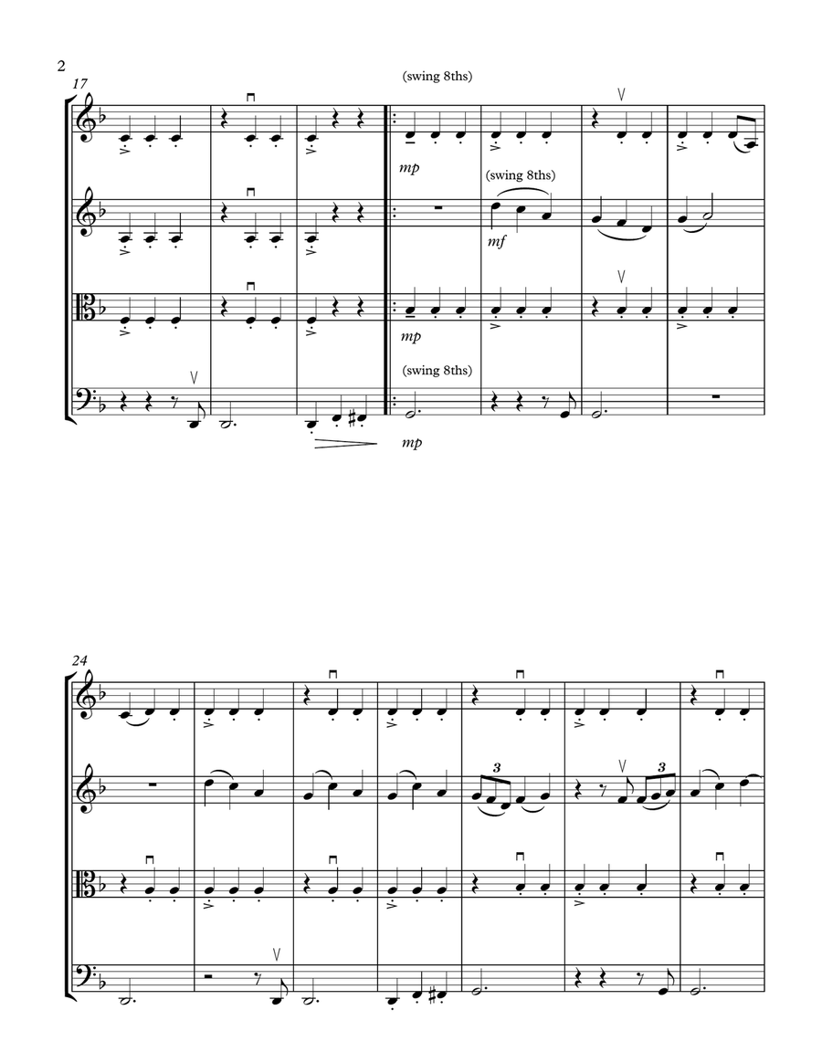 Earned It (fifty Shades Of Grey) String Quartet scores gallery preview page 2