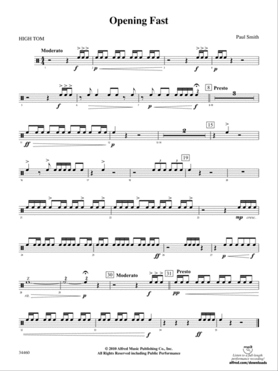 OPENING FAST/PERC ENS: 3rd Percussion Percussion Ensemble scores gallery preview page 1