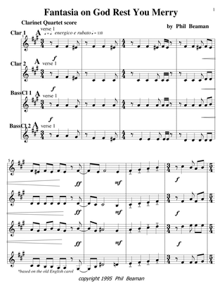 Fantasia on God Rest You Merry - Clarinet Quartet 2