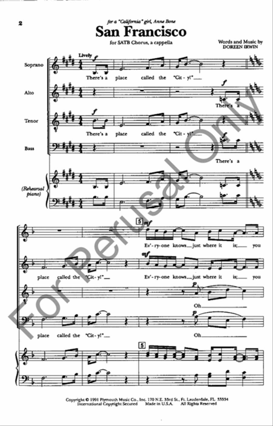 San Francisco San Francisco 4-Part scores gallery preview page 2