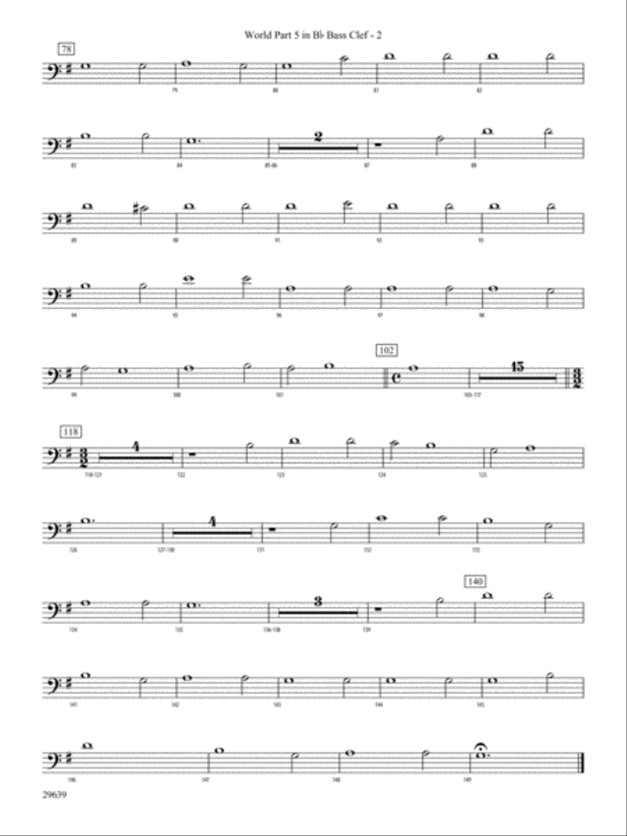 Aria Della Battaglia: (World Part) 5 in Bb Bass Clef Concert Band scores gallery preview page 2