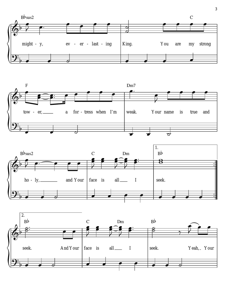 Strong Tower Easy Piano scores gallery preview page 3