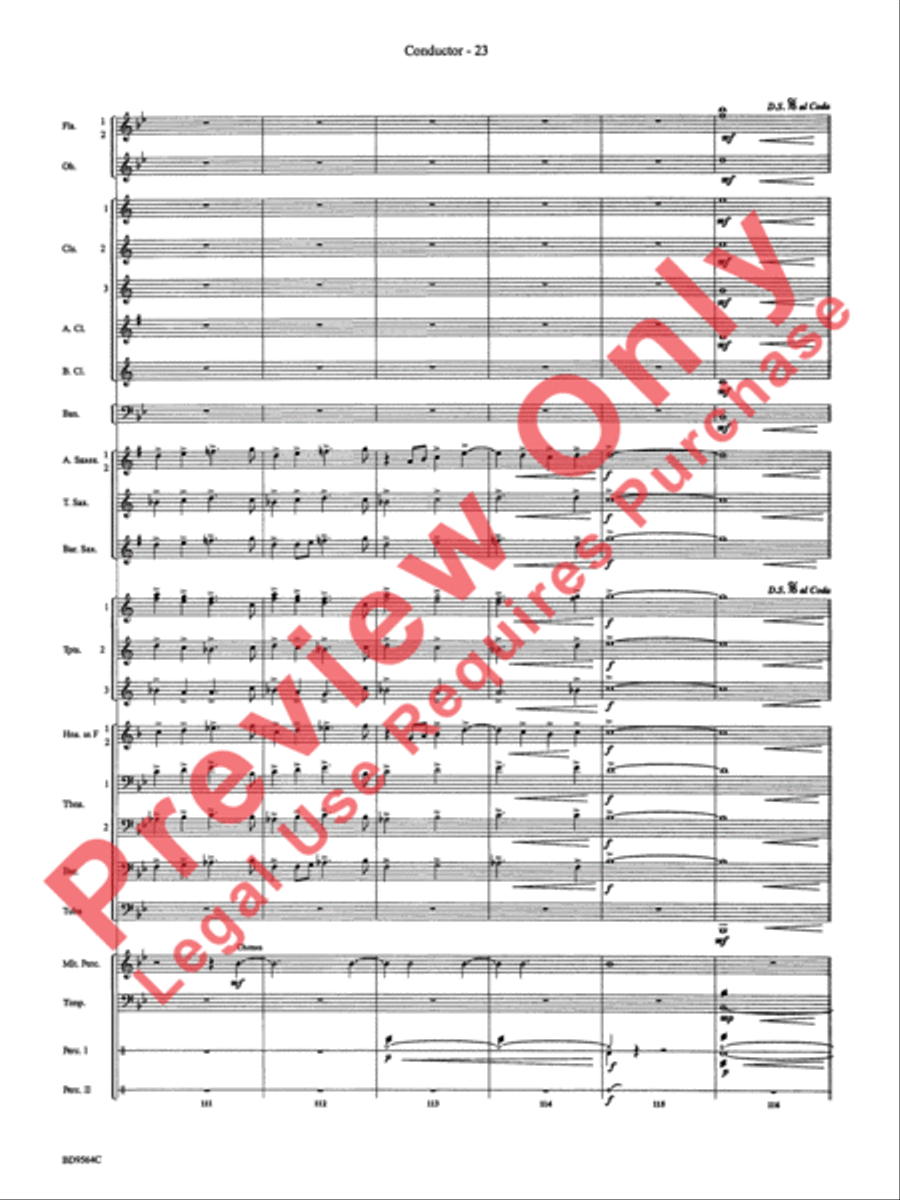 Where the Black Hawk Soars Concert Band scores gallery preview page 26